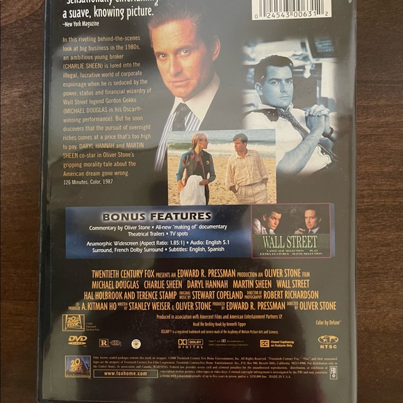 New Wall Street DVD Michael Douglas Oliver Stone - Picture 2 of 2